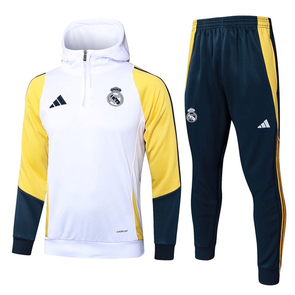 Sudadera Con Capucha Real Madrid 2024-25 Blanco Amarillo 2